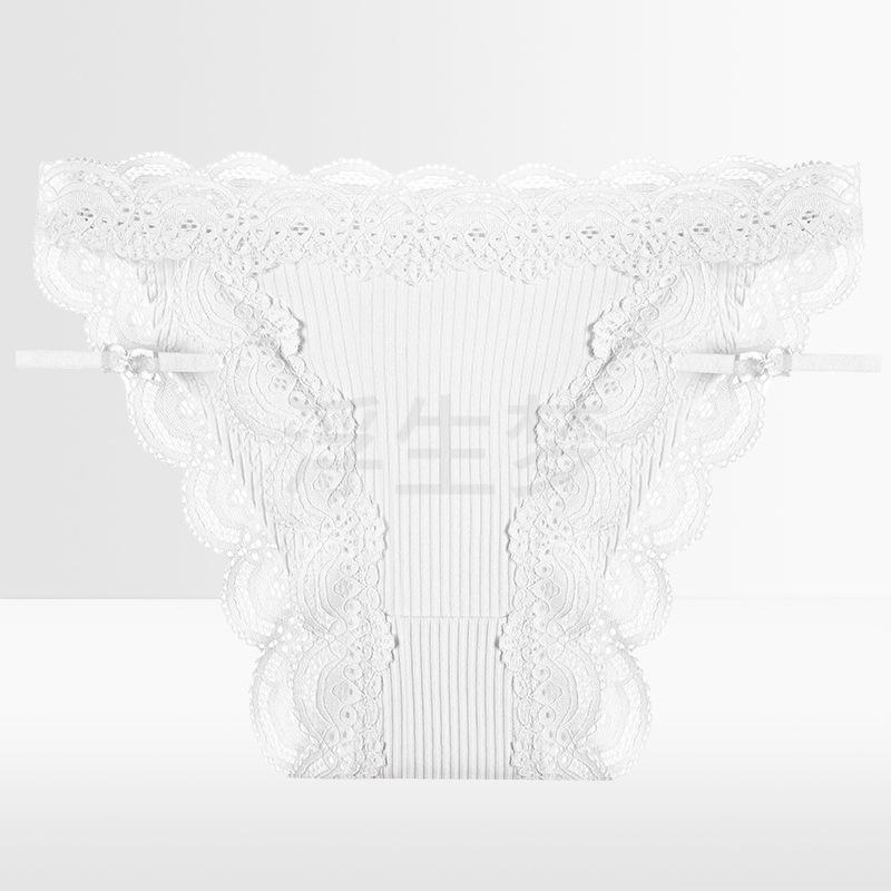 Japanese Style Low-Waist Cotton Lace Trim Women's Panties - Sweet and Cute Korean Design