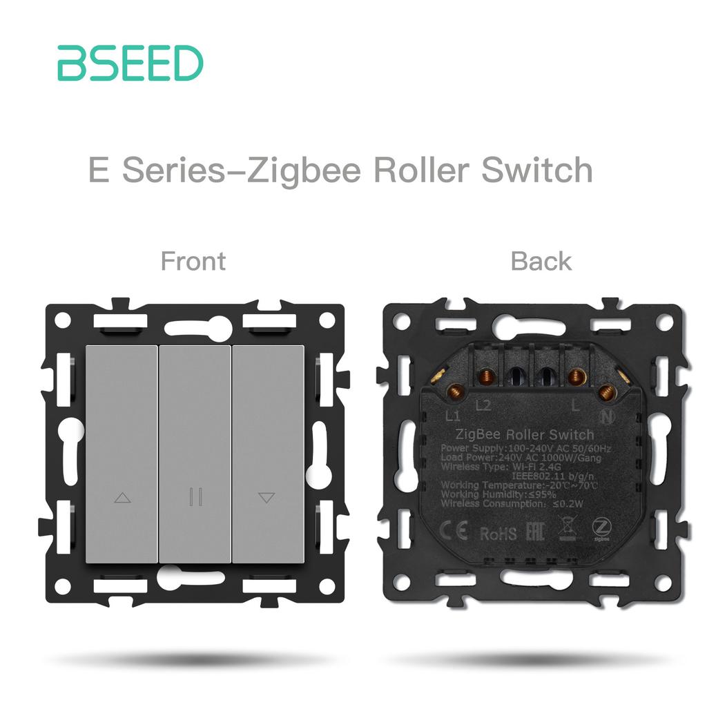 BSEED Zigbee Smart Light Switches Wall Shuter Dimmer Button Switches EU/FR USB Type-c Sockets DIY Modules Only Plastic Frames