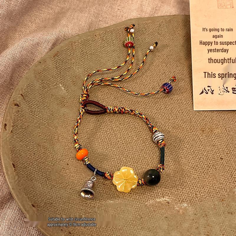 

Тибетский тканый вручную этнический браслет с кисточкой для женщин - подарок на Фестиваль лодок-драконов