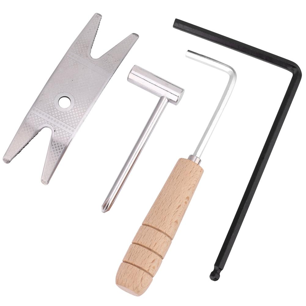 4Pcs Electric Guitar Repair Tool Metal Truss Bar Wood Handle Wrench Musical Instrument Accessories
