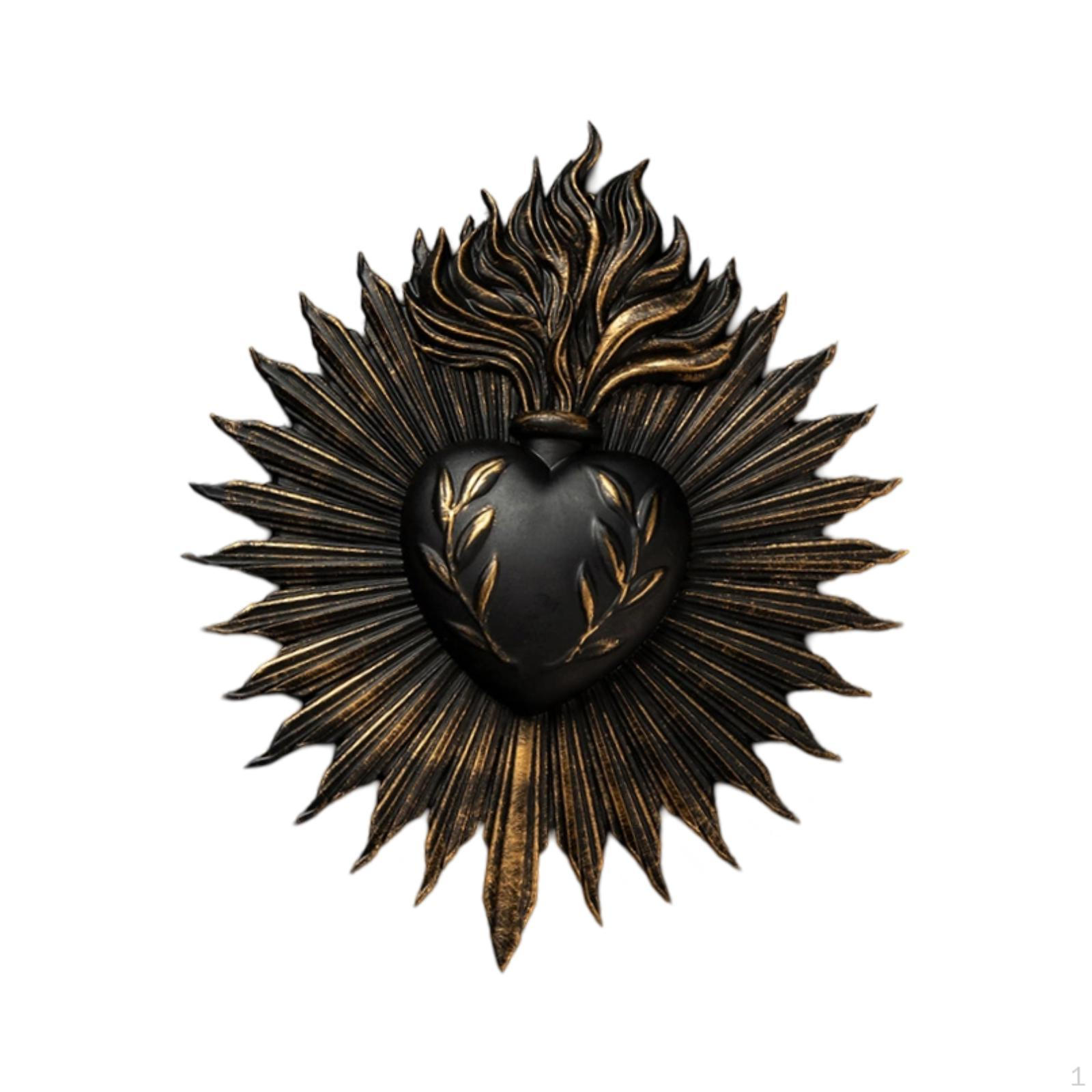 Настенный декоративный орнамент из смолы, красивая скульптура сердца для спальни чёрный