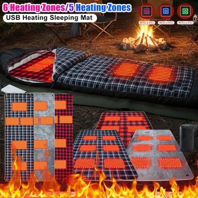 5V USB Sleeping Electric Heating Pad Heated Cushion Cold Resistant 3-Level Temperature for Outdoor Camping Heated Electric Mat