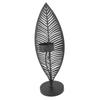 Iron Leaf Candle Holder Minimalist Creative Unique Leaf Shape Candlestick Stand for Dining Room Home Decor Black