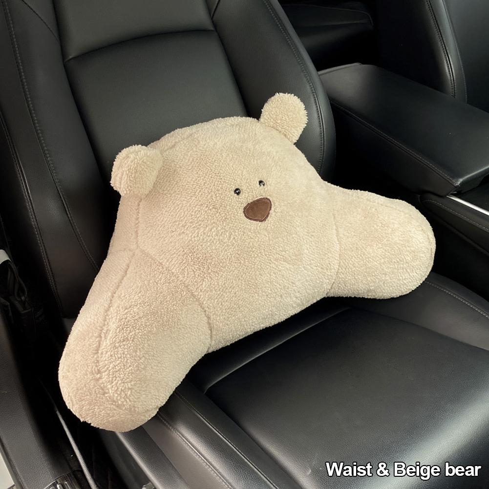 Cute Bear Animal Car Headrest Pillow Lovely Auto Seat Head Support Neck Protector Cushion Plush Automobiles Lumbar Rest Car Kits