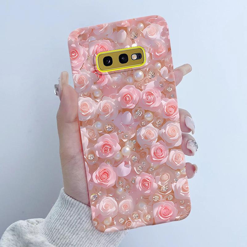 For Samsung Galaxy S10e Phone Case Flower Girls Design Soft Silicone TPU Back Housing for Galaxy S10E S10 E SM-G970F/DS Covers