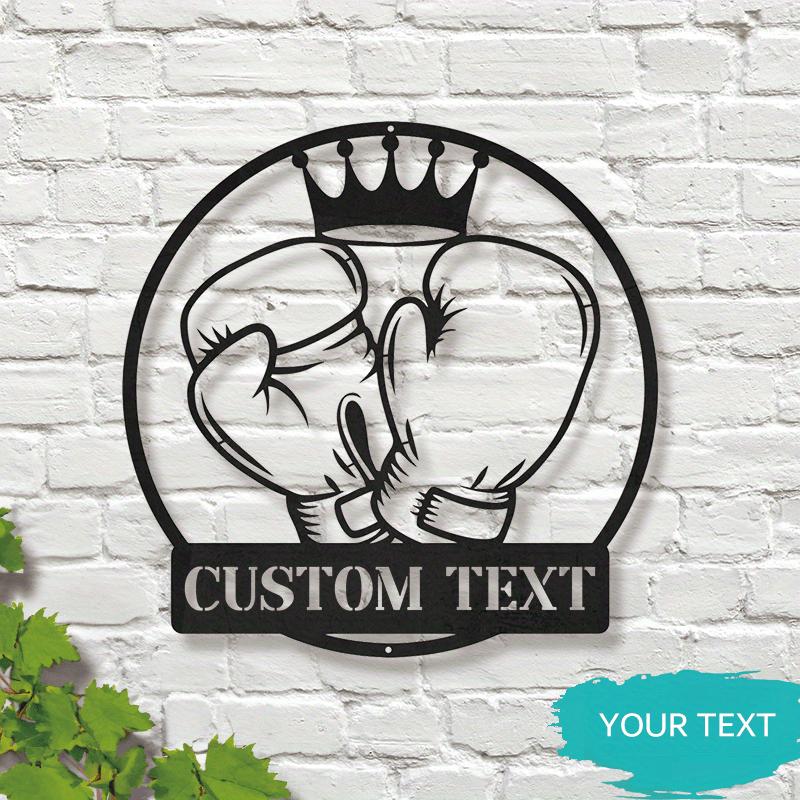 

Personalized Metal Boxing Glove Wall Art, Custom Boxer Name Decor, Modern Indoor Sign for Home Gym Gift, Metal Wall Sculpture 12inch/30cm