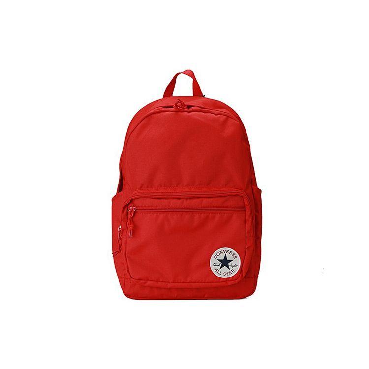 Converse Student Solid Color Large Capacity Polyester Backpack Unisex Backpack Red 10020533-A03 Red