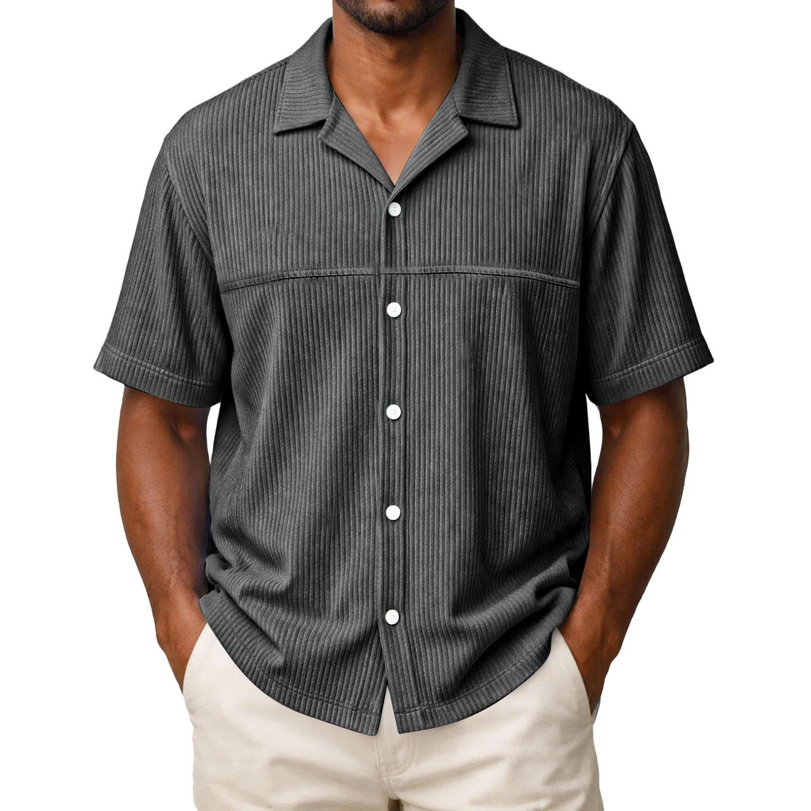 Мужской винтажный вельветовый кардиган с коротким рукавом | Повседневный вязаный топ на пуговицах для повседневной и ретро-носки XXL