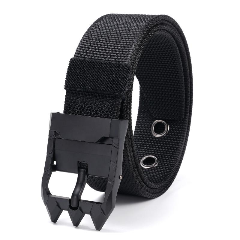 

Новый мужской ремень из нейлонового холста, вращающаяся пряжка-пинок из сплава, уличный, повседневный, универсальный, износостойкий, тактический ремень 120cm