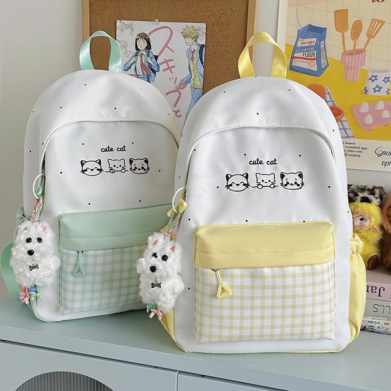 Schooltas Japanse ins Casual Geruite Schooltas Vrouwelijk Middelbare School Hoge School Student Veelzijdig Schattig College Rugzak Reisrugzak