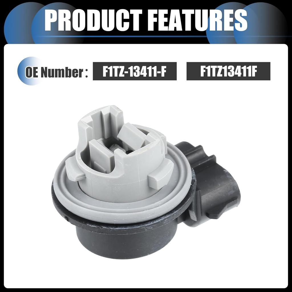 Tail Light Socket, Parking Lamp Connector Assembly No.F1TZ-13411-F/F1TZ13411F for Ford for Mustang Focus F-150 Black, 1 Pc