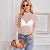 2025 European-American Slim Fit Long Sleeve Lace Bow Top