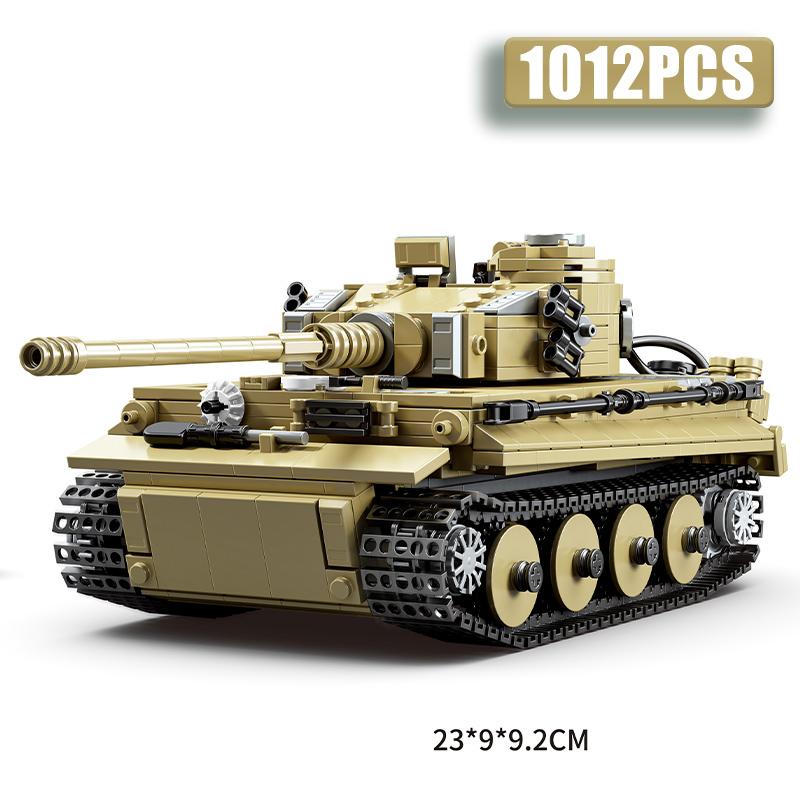Army-Design Top-Grade 1000Pcs Superior-Grade Germany High-Standard Tiger Large Size Armored-Vehicle Construction-Set-Kit Top-Grade Construction