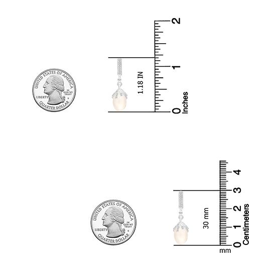 LeCalla 925 Sterling Silver Pearl Earrings, Pearl Drop Dangle Cubic Zirconia Stud Earring for Women
