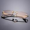 Rimless Glass Sunglasses Man Natural Crystal Sunglasses Woman Luxury Brand Titanium Frame Mineral Lens Vintage Anti Scratch