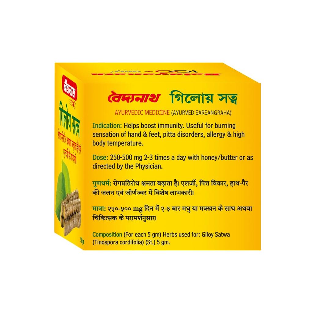 Baidyanath Giloy Satva 50g | Ayurvedic Herbal Powder for Immunity, Digestion, Stress & Pitta Balance | Traditional Giloy Extract