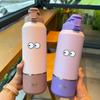 2000ML Water Bottle with Handle Leak-Proof Lid for Outdoor Sports Hiking Thermoses Travel Mug Vacuum Flasks Portable with Eye Sticker