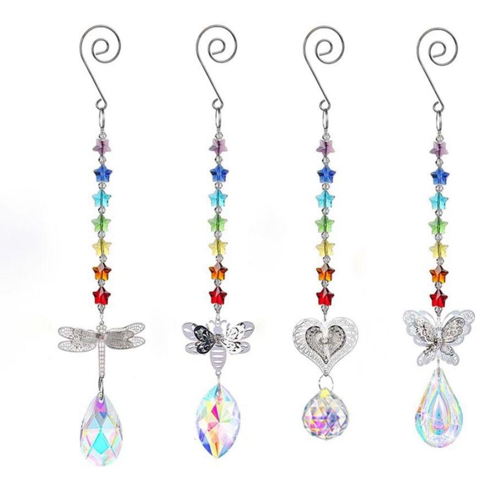 Exquisite Butterfly Prism Pendant Unique Window Hanging Suncatchers Crystal Wind Chime  Balcony