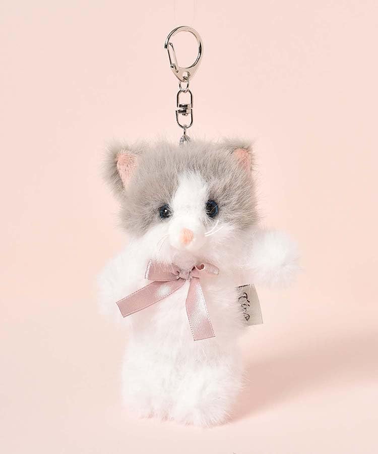 Fluffy Animal Mascot Plush Keychain Key Charm Bag Charm Charm Cat Cat Calico Chick Koala (Calico)