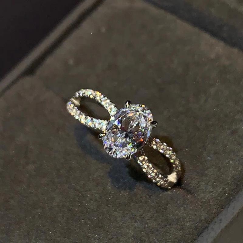 Elegant Zircon Diamond Adjustable Ring for Women - Trendy Niche Design