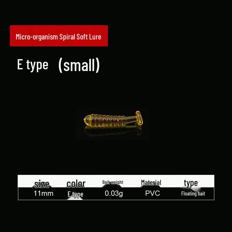 Micro Spiral Soft Lure for Sea and Fly Fishing - Floating Mini Drop Shot Bait for Outdoor Wild Fishing