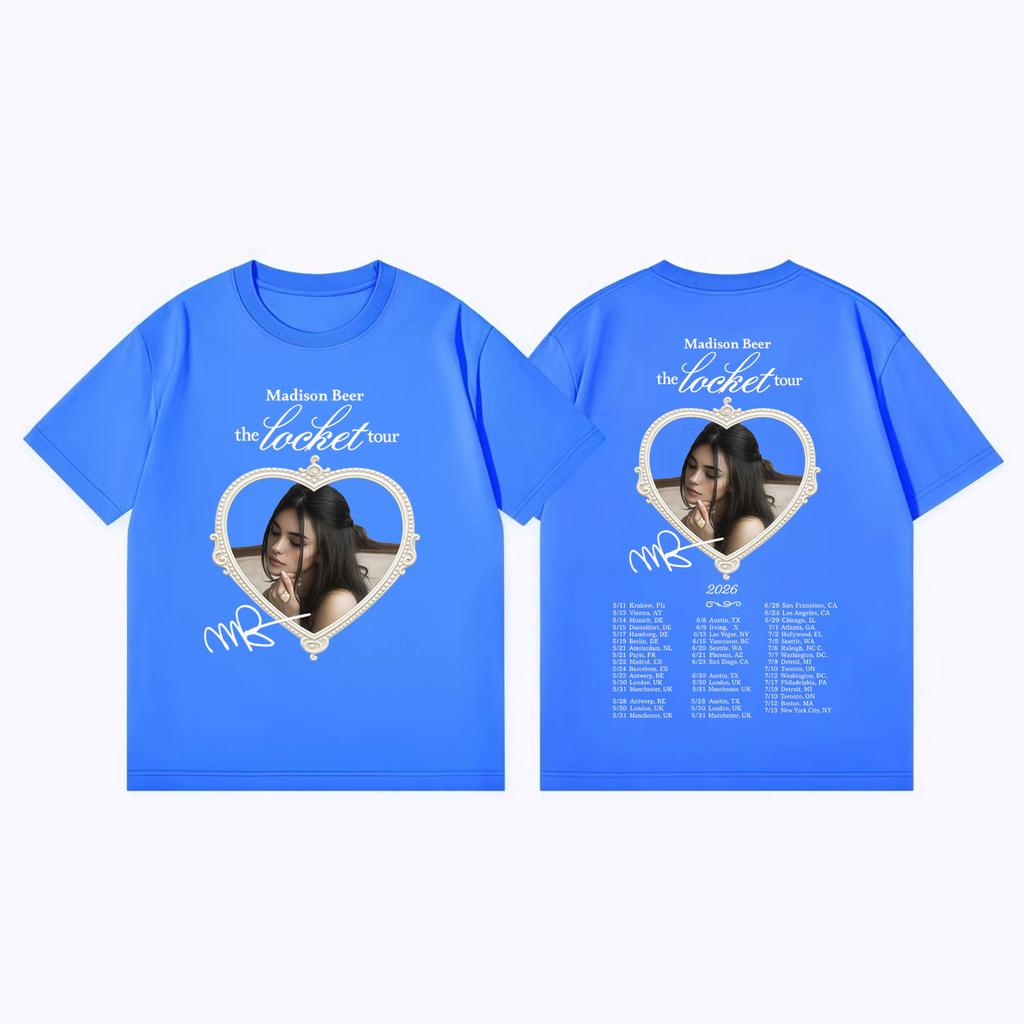 Madison Beer The Locket Tour 2026 Merch Tshirt Men Women Fashion Pop Music Short Sleeve T Shirt Summer Casual Loose Tshirts