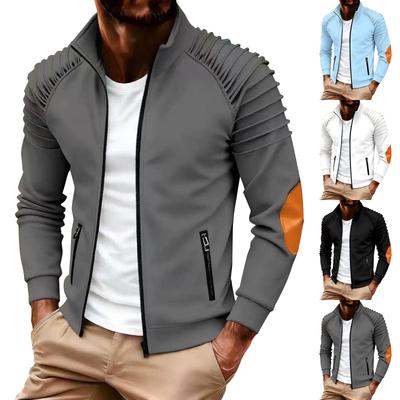 Men's Winter Solid Color Zipper Jacket Men's Casual Fashion Cardigan
