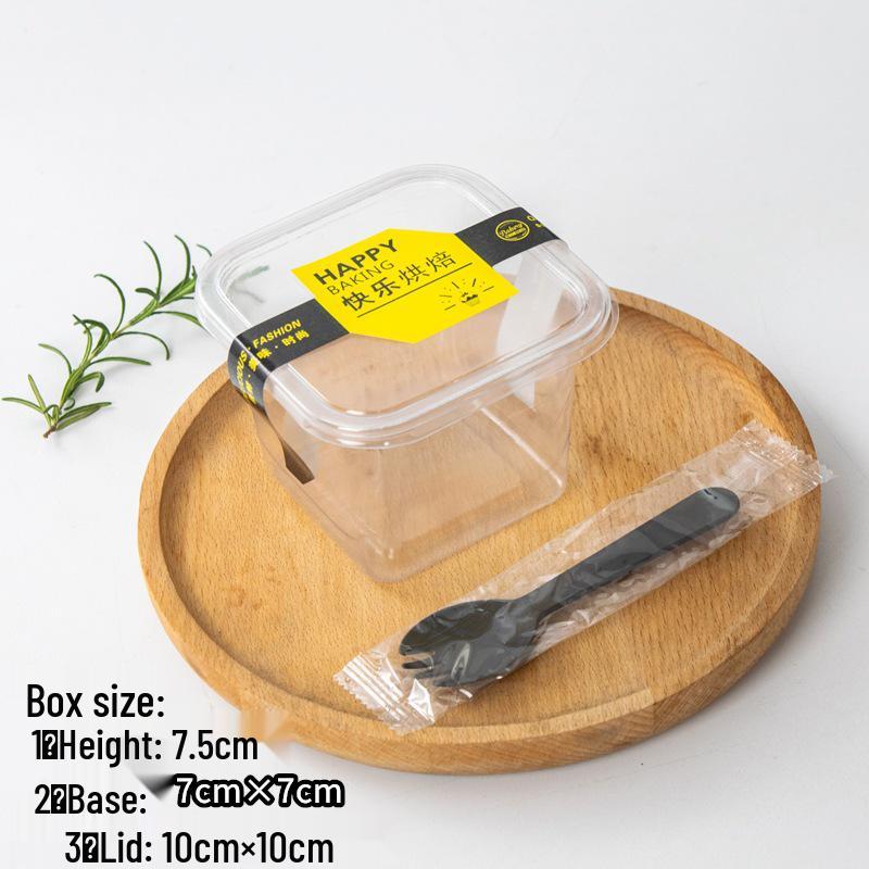 Square Mousse Soy Milk Cake Box: Wooden Cup Packaging for Tiramisu and Dessert Baking
