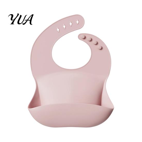 Adjustable Bibs for 6 Months to 3 Years Silicone Baby Bib, Waterproof Soft Feeding Durable One Handed Easy Wear Large Pocket Food Catch Bib Babies And