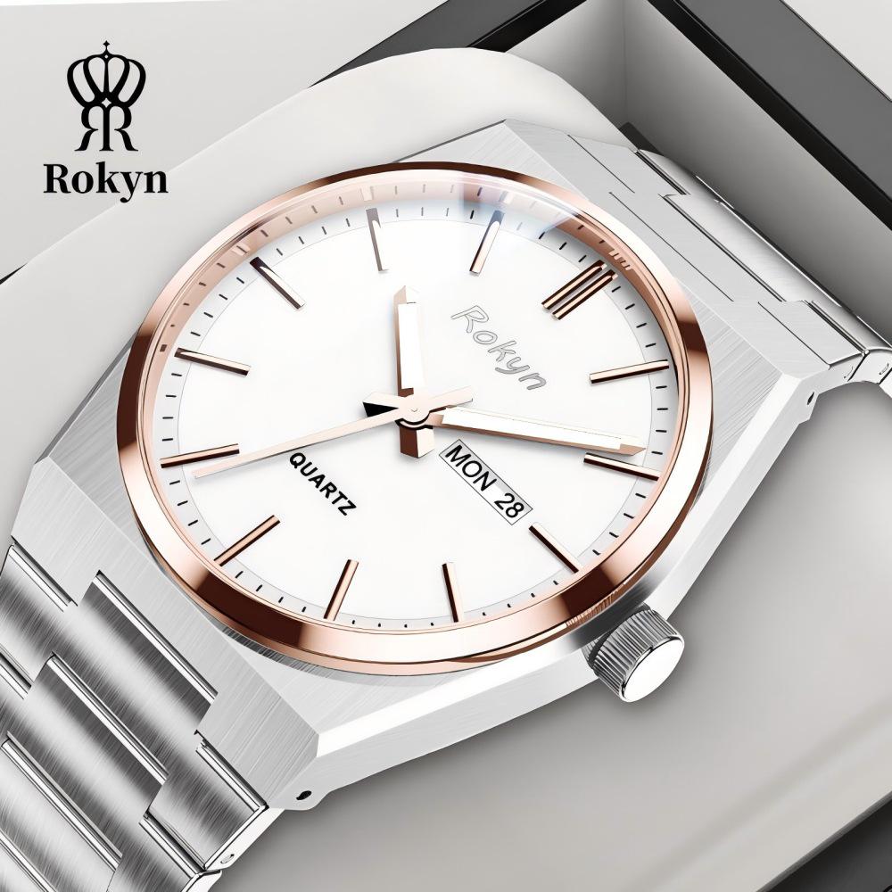 Men's Cross-Border Waterproof Quartz Watch - Slim, Stylish Business Design with Dual Calendar