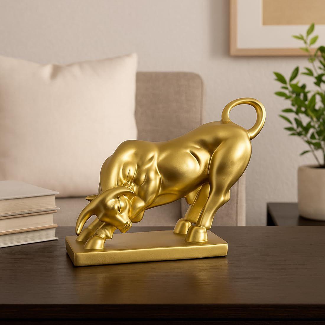 

Bull Statue for Home Decor - Aesthetic Showpiece - Decorative Sculpture for Home Decor & Office Decor - 15x8.5x12 CM
