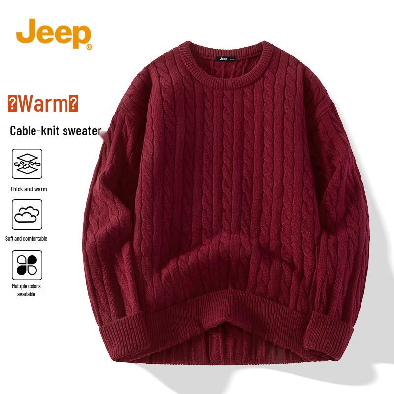 JEEP Men s American Style Loose Fit Winter Knit Sweater L