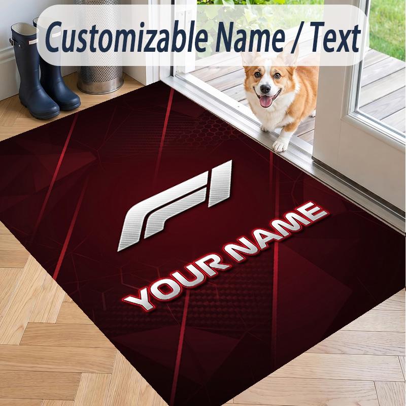 Custom Text Printed Rug F1 Non Slip Floor Carpet For Home Room Decor