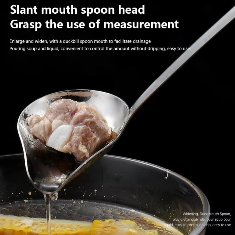 Duckbill Shape Stainless Steel Soup Spoon Mirror Polishing Serving Spoon for 2pcs Home Kitchen