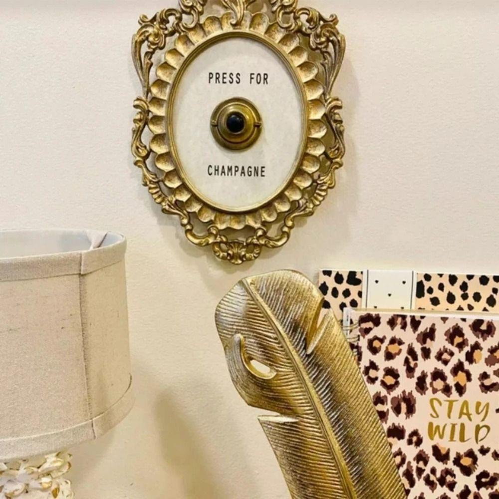 

Easy Use Home Decoration Champagne Doorbell Metal Handicraft Desktop Ornament Hanging Door Bell Ornaments