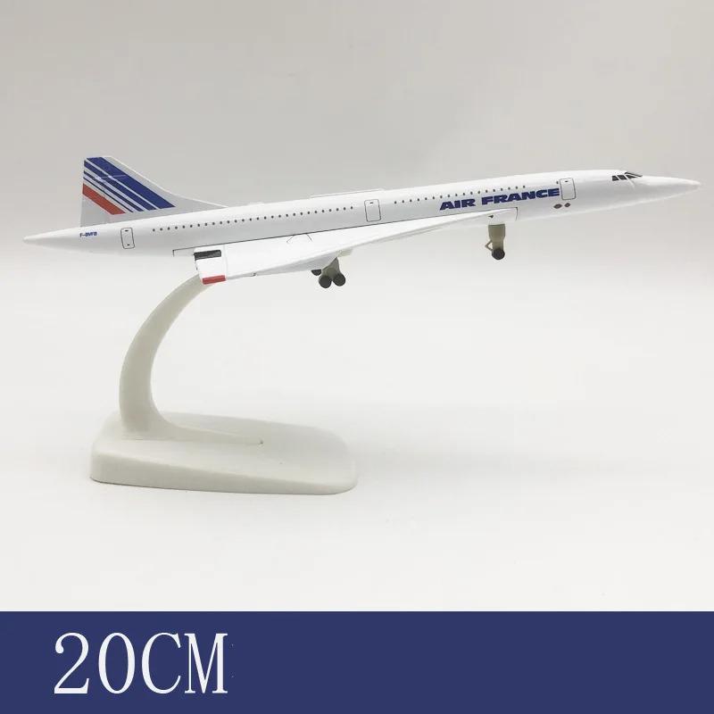 Airplane Models Concorde AIR FRANCE Airlines 20cm Alloy Metal Model Airplane Air W Stand Aircraft Pulley Landing Gear Craft Gift