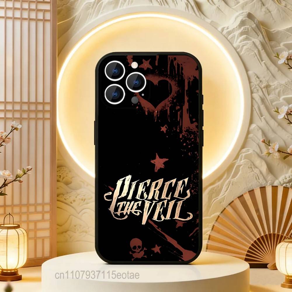 

P-Pierce The Veil Band ROCK Phone Case For iPhone 17,16,15,14,13,12,11,Pro,Max,Plus,E,Air,Mini Black Shockproof Funda Cover iPhone17promax