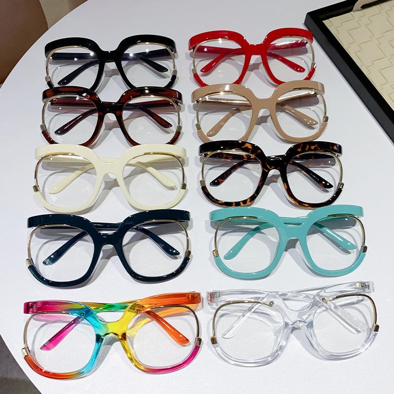 Large Frame Trendy Round Frame Glasses Frame Rainbow Glasses Frame Can Be Matched With Myopia