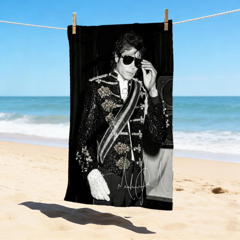 Michael Jackson Stijlvolle Digitale Print Strandlaken Sneldrogende Absorberende Deken Voor Strand Zwembad Sportschool Reizen