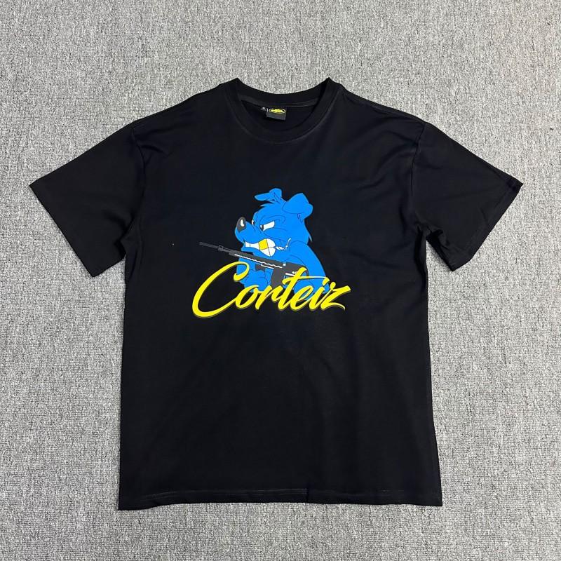 Corteiz Streetwear Baumwoll-T-Shirt Herren Lockerer Schnitt Rundhals Kurzarm Hip Hop Grafik-T-Shirt