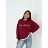 Women's Oversized Letter Print Fleece Sweatshirt - Stylish and Cozy Design