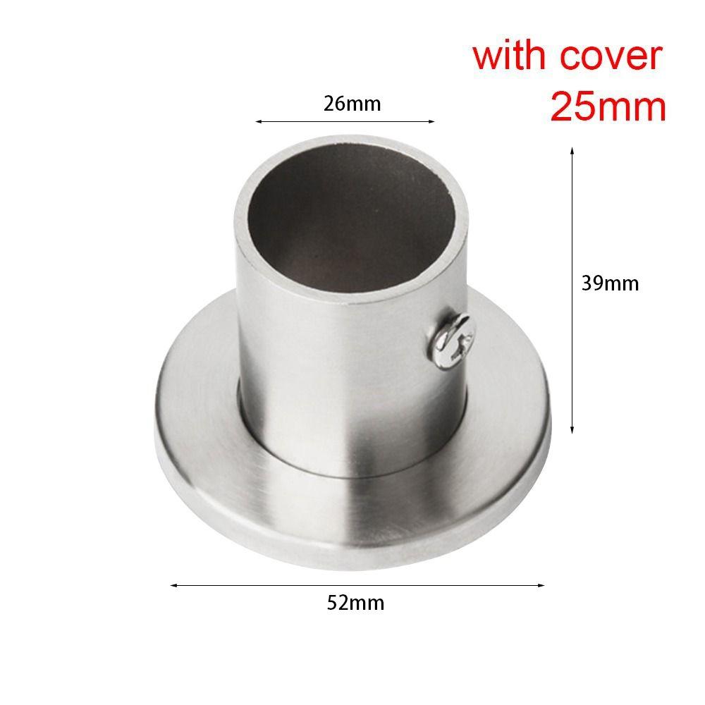 Steel Furniture Hardware Closet Pole Sockets Closet Flange Hang Rod Support Tube Bracket Rod Holder