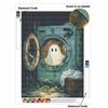 DIY Diamond Painting Kit Spooky Ghost Washing Machine 5D Full Drill Canvas Art Creative Craft Gift for Girls and Adults
