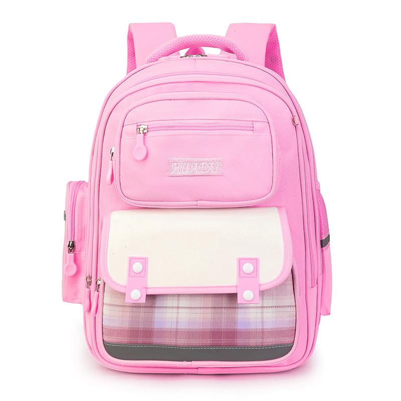 

The new schoolbag for primary school students in grades 1-3 is a fashionable backpack with a large capacity to reduce the burden. рожевий