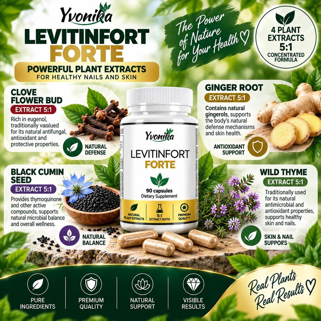 Yvonika Levitinfort Forte – Premium Antifungal, Nail & Skin Support, 90 Capsules