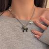 Alloy Horse Pendant Necklace Silver Plated Enamel Pendant Necklace Beads Neck Chain  for Women