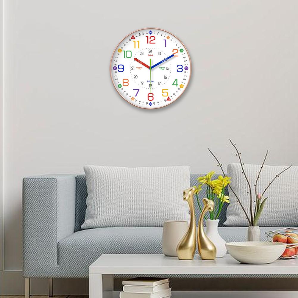 10 Inches Clock Children's Wall Clock Silent Learning Wall Clock 12 Inches Clock