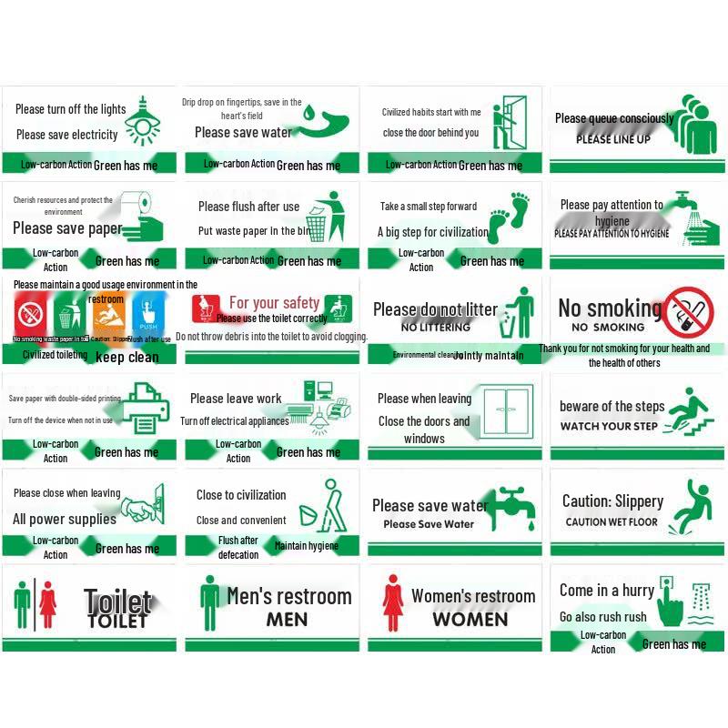 Anyi TS-31 Multi-Warning Smoking Area Safety Wall Sticker