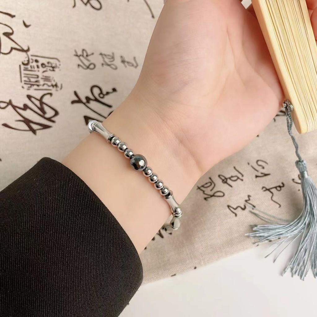 Unisex Titanium Stylish Steel Bracelet Sophisticated Design Bamboo