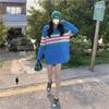 Ice Silk Striped T Shirt For Women With Loose Fit And Summer Style